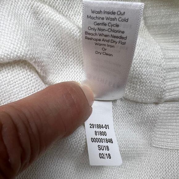 Athleta Highland Crossback Split Sweater Cream Winter White Size 291884 Size M - Picture 11 of 12